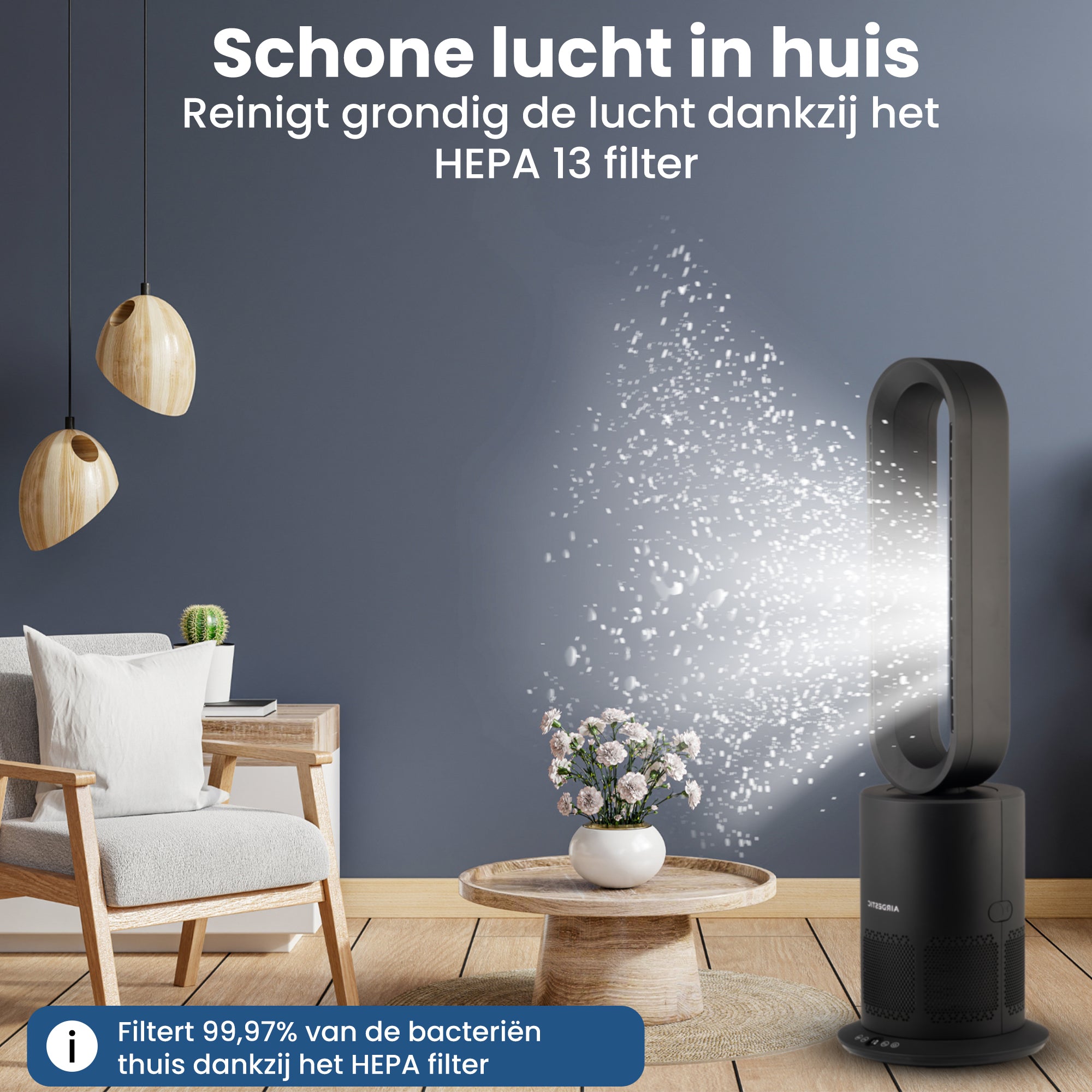 Airdestic Evo 3 in 1 Heater, Koeler en Luchtreiniger