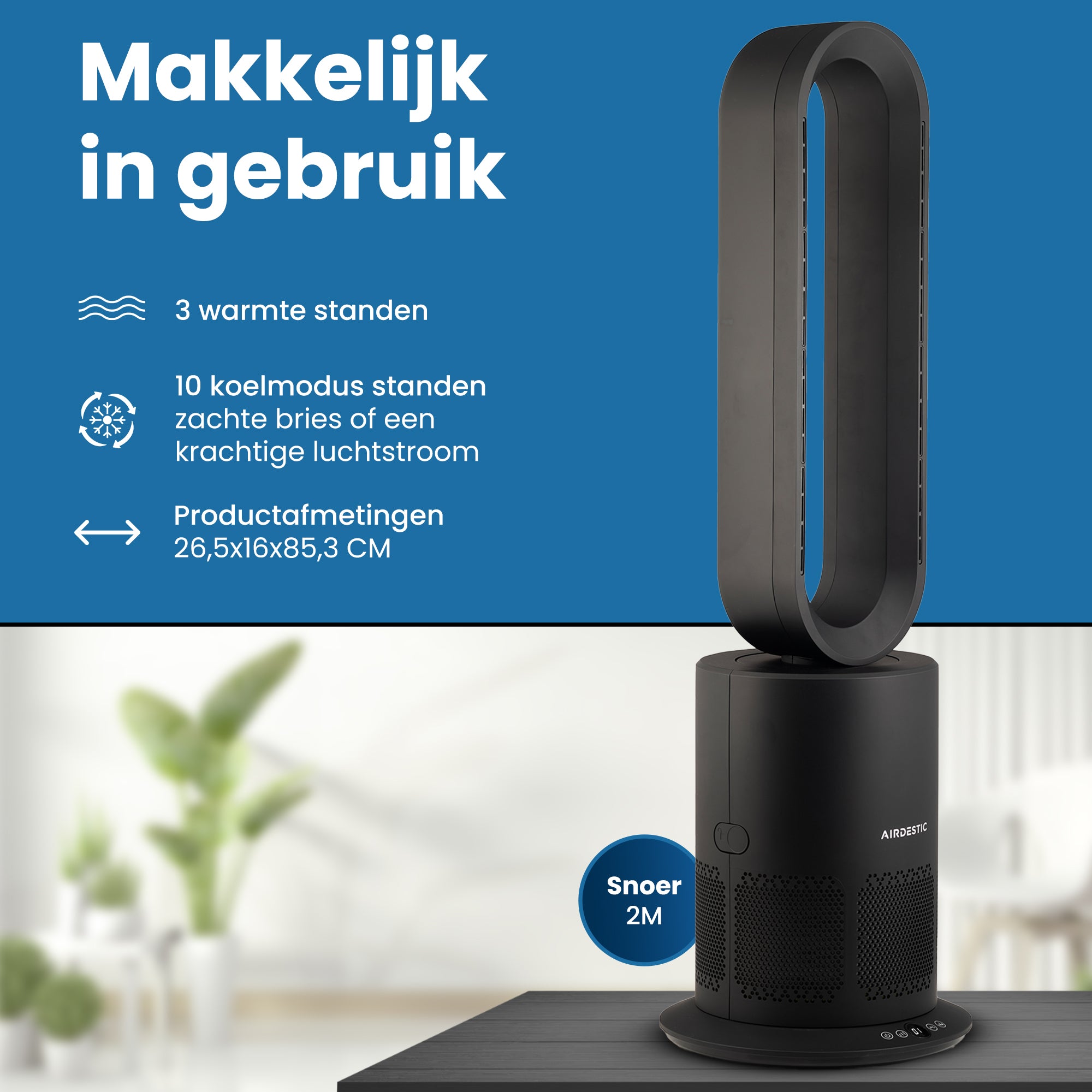 Airdestic Evo 3 in 1 Heater, Koeler en Luchtreiniger