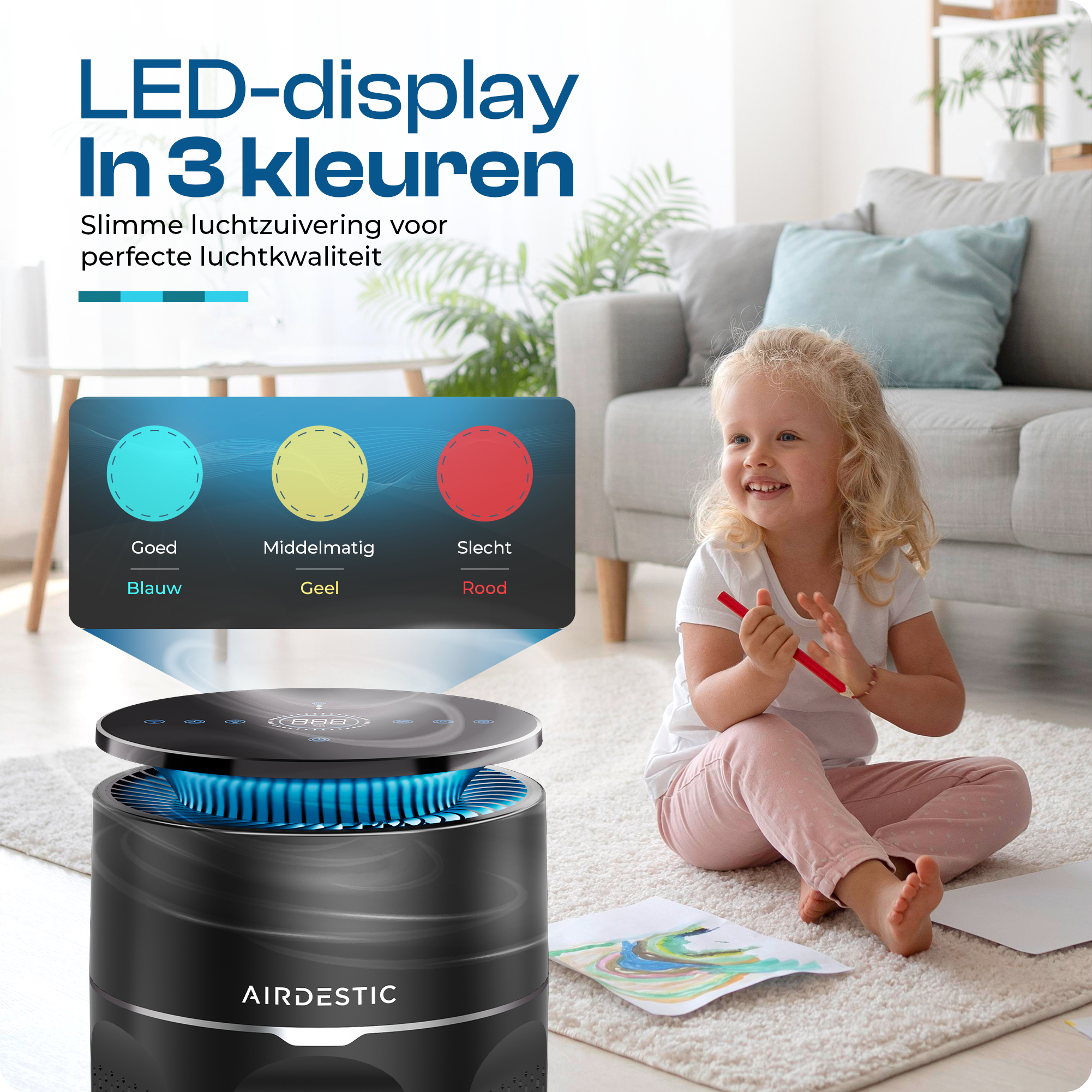Airdestic Airwave met App – Inclusief Gratis HEPA-Filter t.w.v. €34,95