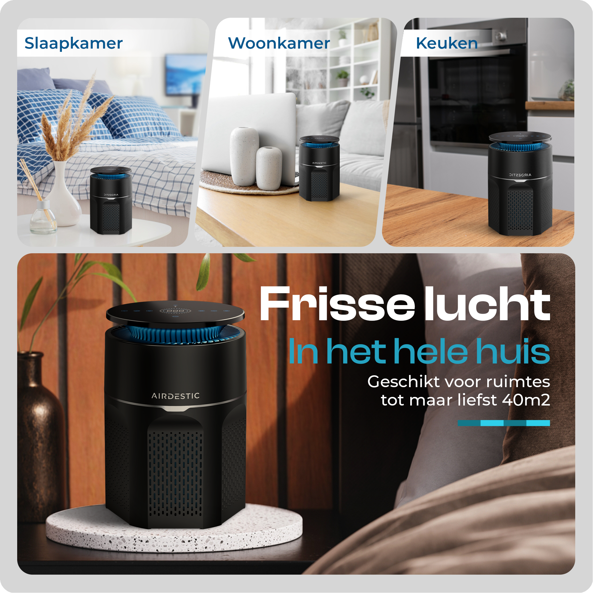 Airdestic Airwave met App – Inclusief Gratis HEPA-Filter t.w.v. €34,95