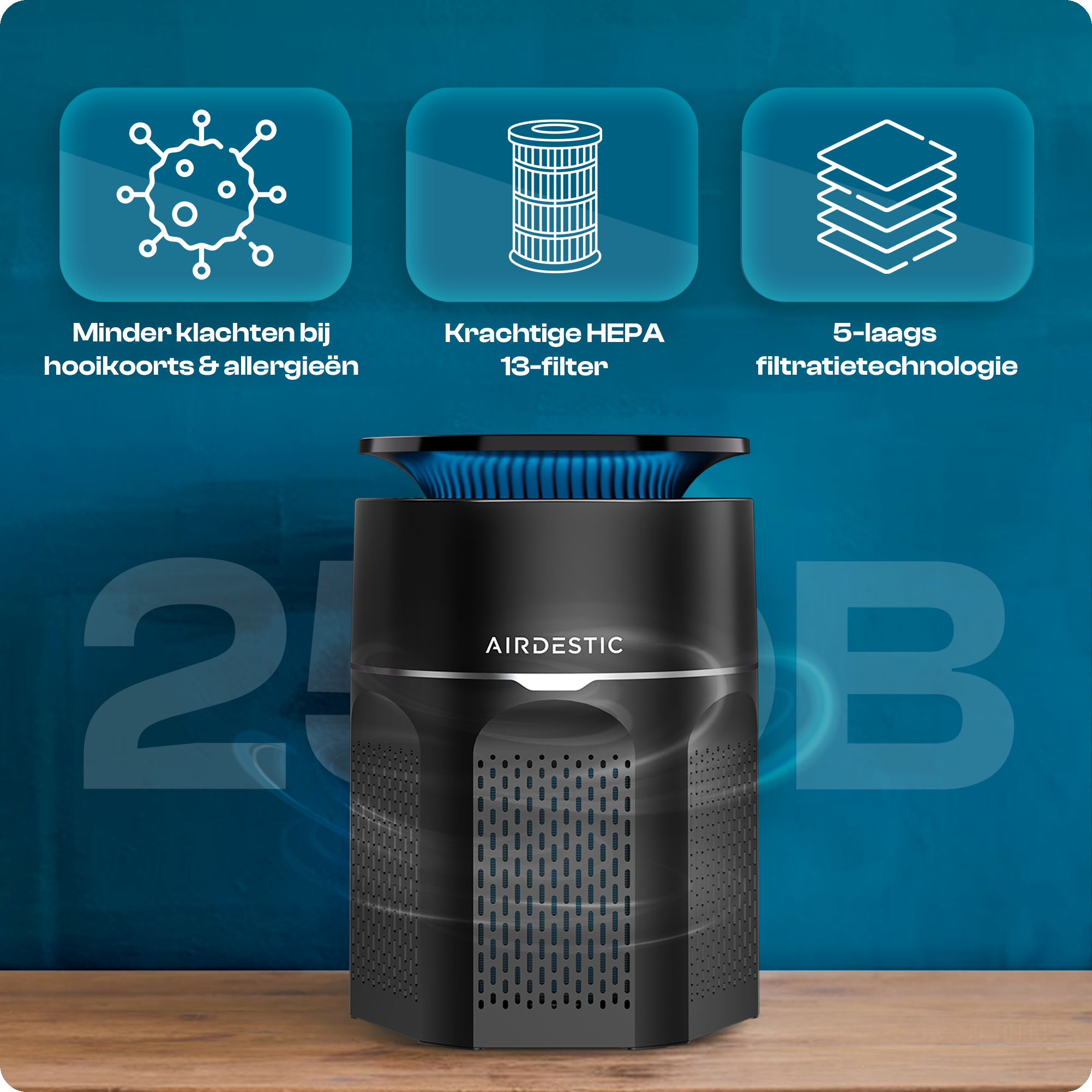 Airdestic Airwave met App – Inclusief Gratis HEPA-Filter t.w.v. €34,95